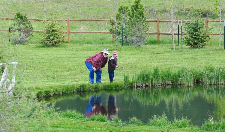Private trout Pond at Greer Lodge