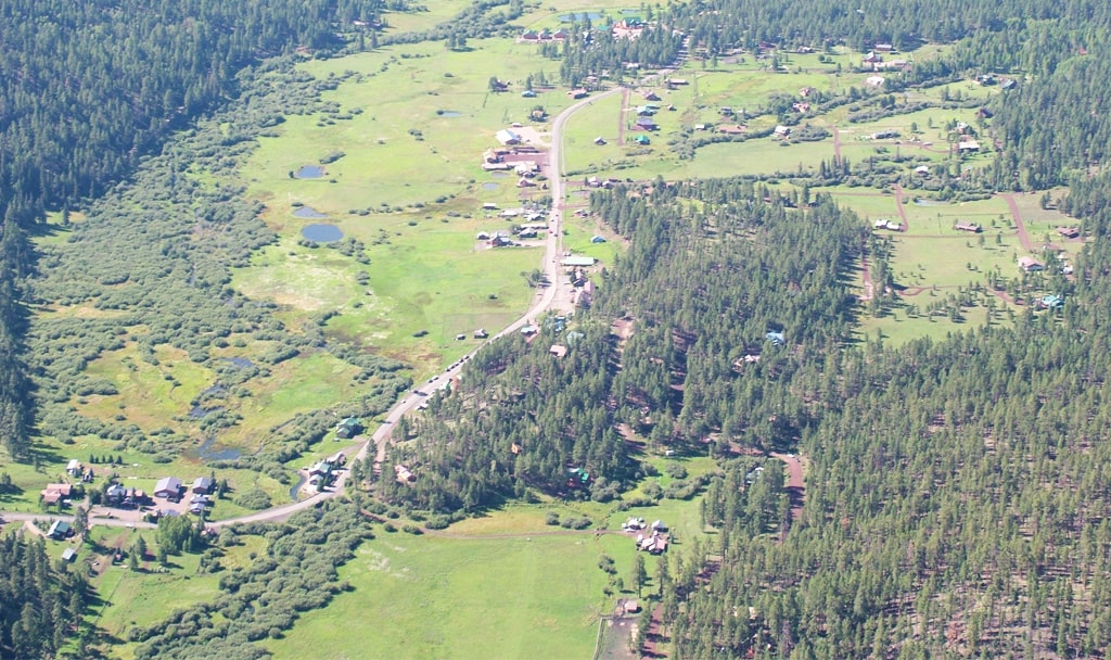 Aerial of Greer, Arizona from North