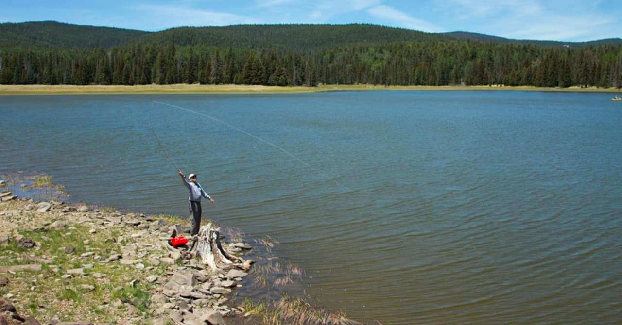 Fly fisherman at Greer Lakes